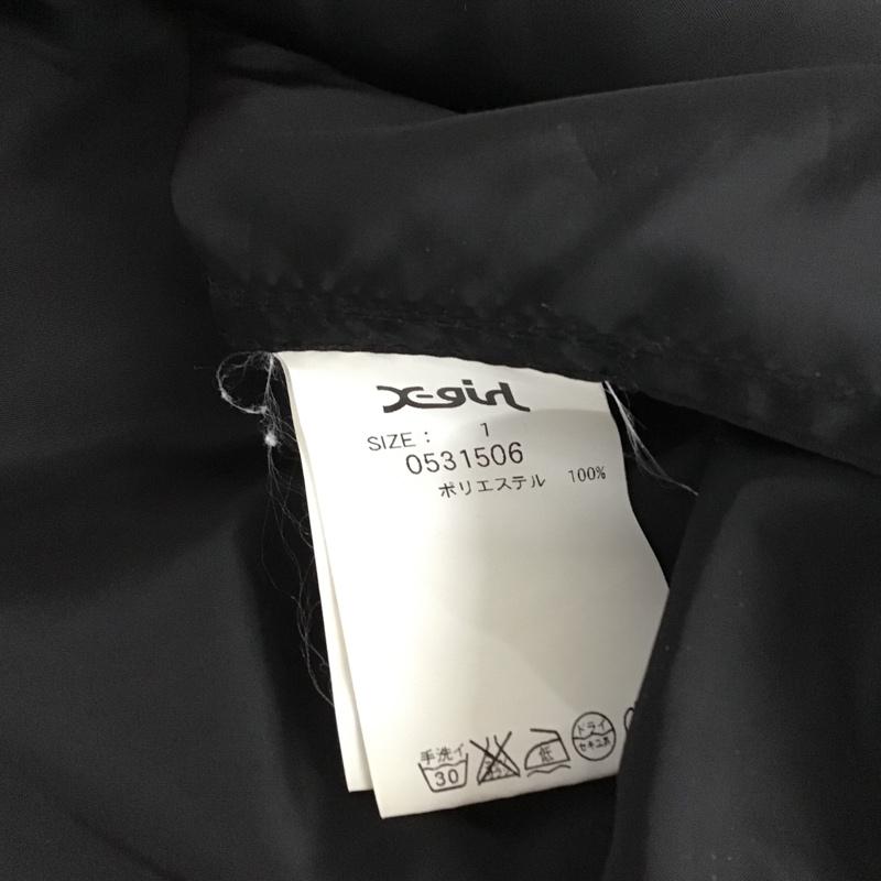 エックスガール X-girl ジャケット、上着 ジャンパー、ブルゾン 0531506 ジップアップジャケット ウインドブレーカー 長袖パーカー 1 ロゴ、文字 黒 / ブラック /  レディース USED 古着 中古 10103316