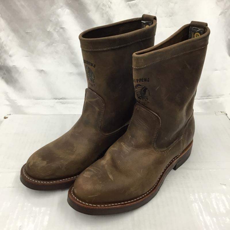 チペワ Chippewa ブーツ 一般 91093 VINTAGE WELLINGTON BOOTS 7.5D ワンポイント 茶 / ブラウン /  メンズ USED 古着 中古 10103393