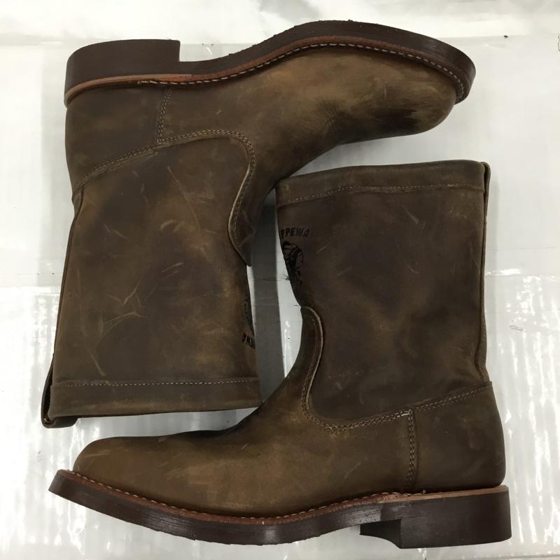 チペワ Chippewa ブーツ 一般 91093 VINTAGE WELLINGTON BOOTS 7.5D ワンポイント 茶 / ブラウン /  メンズ USED 古着 中古 10103393