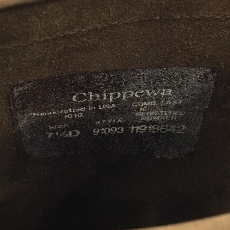 チペワ Chippewa ブーツ 一般 91093 VINTAGE WELLINGTON BOOTS 7.5D ワンポイント 茶 / ブラウン /  メンズ USED 古着 中古 10103393