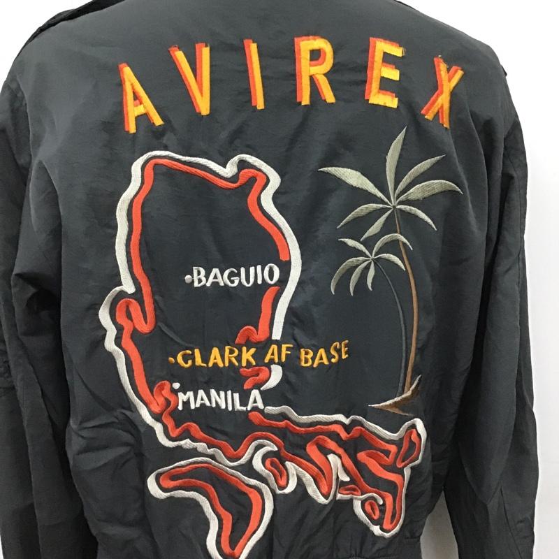 アヴィレックス AVIREX ジャケット、上着 ジャンパー、ブルゾン 6142012 L2Bタイプ ナイロンツイルジャケット ジップアップジャケット 刺繍 M ロゴ、文字 X 刺繍 灰 / グレー /  メンズ USED 古着 中古 10103403