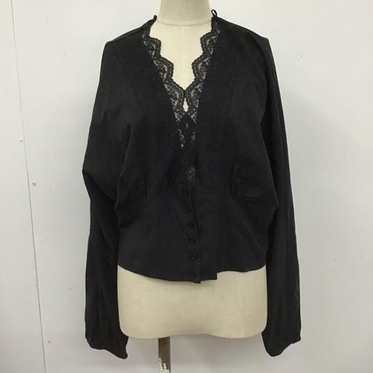 ザラ ZARA シャツ、ブラウス 長袖 L 無地 黒 / ブラック /  レディース USED 古着 中古 10103430