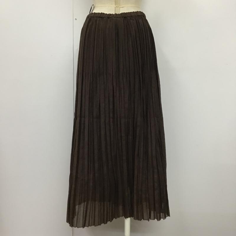 ニコアンド niko and... スカート ロングスカート プリーツスカート M 無地 茶 / ブラウン /  レディース USED 古着 中古 10103431