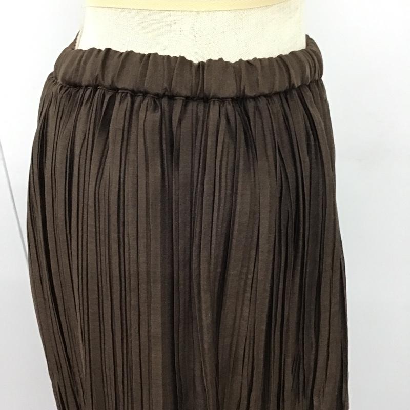ニコアンド niko and... スカート ロングスカート プリーツスカート M 無地 茶 / ブラウン /  レディース USED 古着 中古 10103431