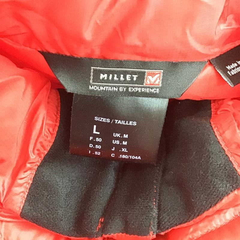 ミレー MILLET ジャケット、上着 ジャケット、ブレザー ジップアップジャケット ダウンジャケット カジュアルジャケット アウター L ロゴ、文字 赤 / レッド /  メンズ USED 古着 中古 10103437