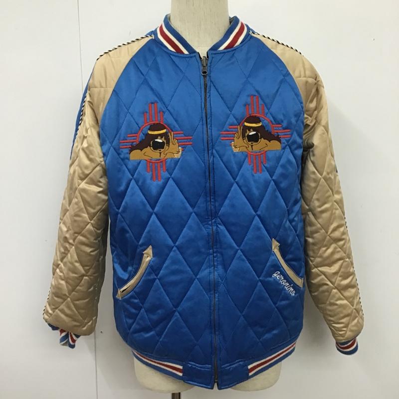 ビリバン BILLVAN ジャケット、上着 ジャンパー、ブルゾン ジップアップジャケット スカジャン アウター キルティングジャケット リバーシブルジャンパー 42 ロゴ、文字 X 刺繍 青 / ブルー / X 紺 / ネイビー /  メンズ USED 古着 中古 10103450