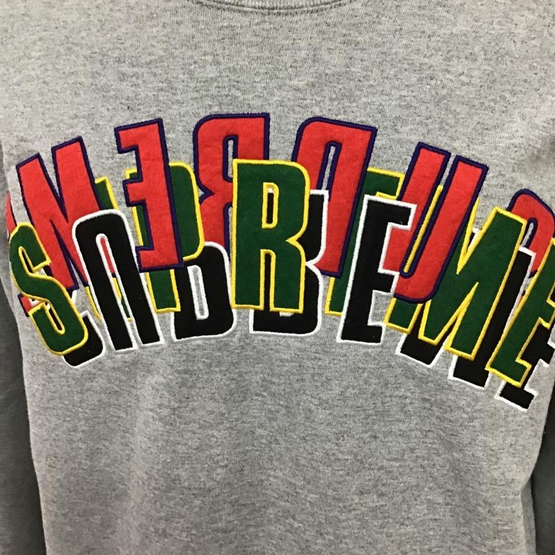 シュプリーム Supreme トレーナー 長袖 21SS StackedCrewneck 長袖トレーナー クルーネックスウェット M ロゴ、文字 灰 / グレー /  メンズ USED 古着 中古 10103453