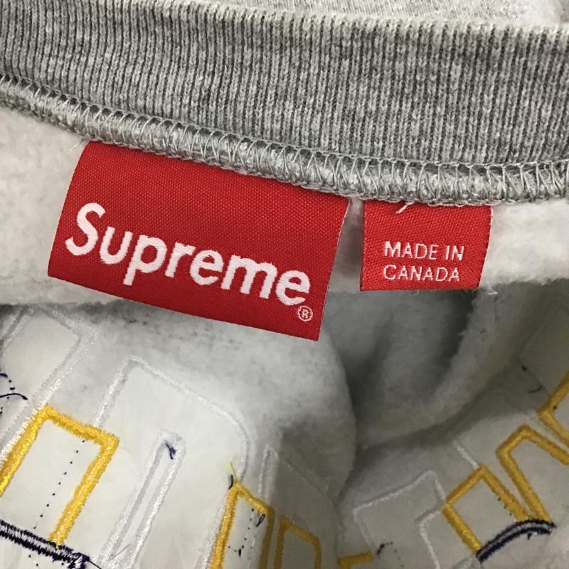 シュプリーム Supreme トレーナー 長袖 21SS StackedCrewneck 長袖トレーナー クルーネックスウェット M ロゴ、文字 灰 / グレー /  メンズ USED 古着 中古 10103453