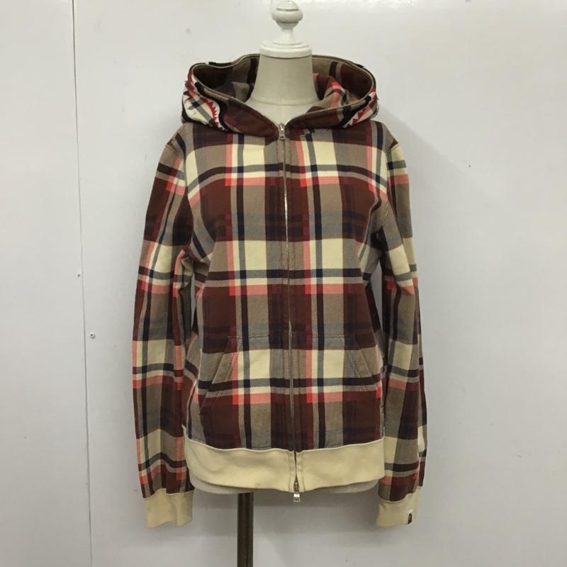 アベイシングエイプ A BATHING APE パーカー 長袖 ジップアップパーカー 長袖パーカー フード付きパーカー XS チェック マルチカラー / マルチカラー /  レディース USED 古着 中古 10103465