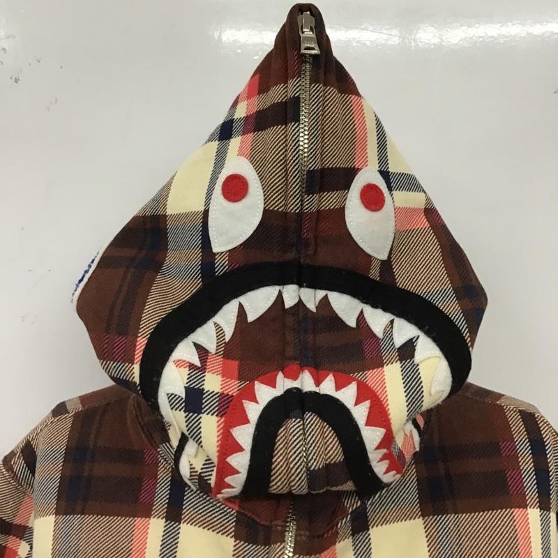 アベイシングエイプ A BATHING APE パーカー 長袖 ジップアップパーカー 長袖パーカー フード付きパーカー XS チェック マルチカラー / マルチカラー /  レディース USED 古着 中古 10103465