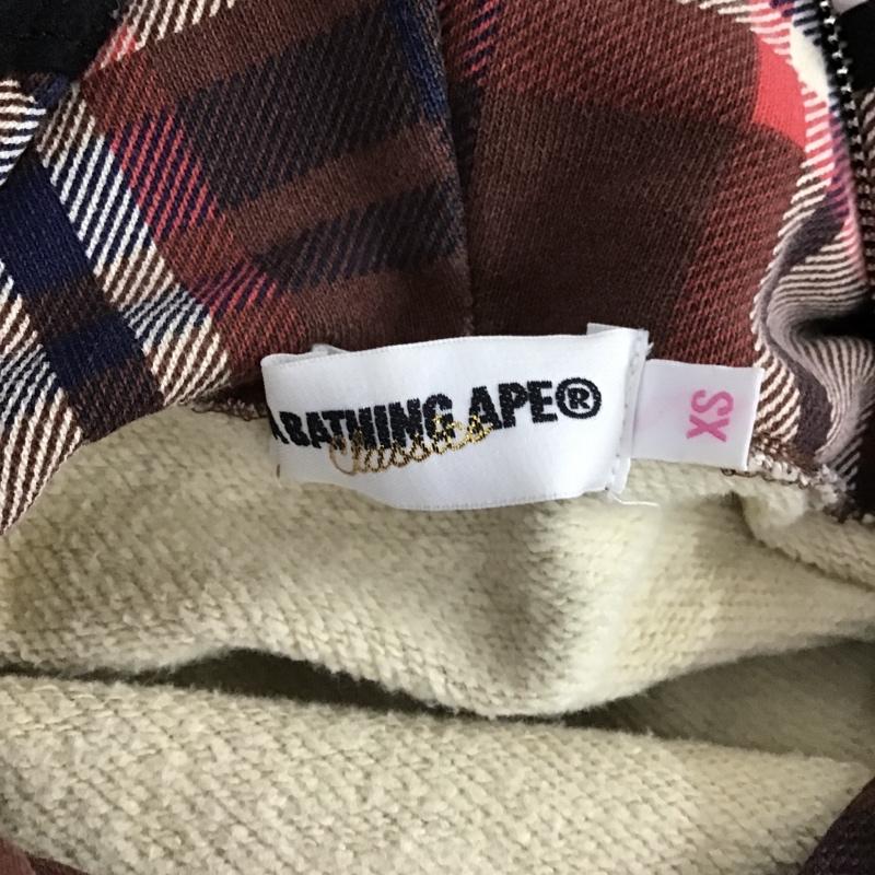 アベイシングエイプ A BATHING APE パーカー 長袖 ジップアップパーカー 長袖パーカー フード付きパーカー XS チェック マルチカラー / マルチカラー /  レディース USED 古着 中古 10103465