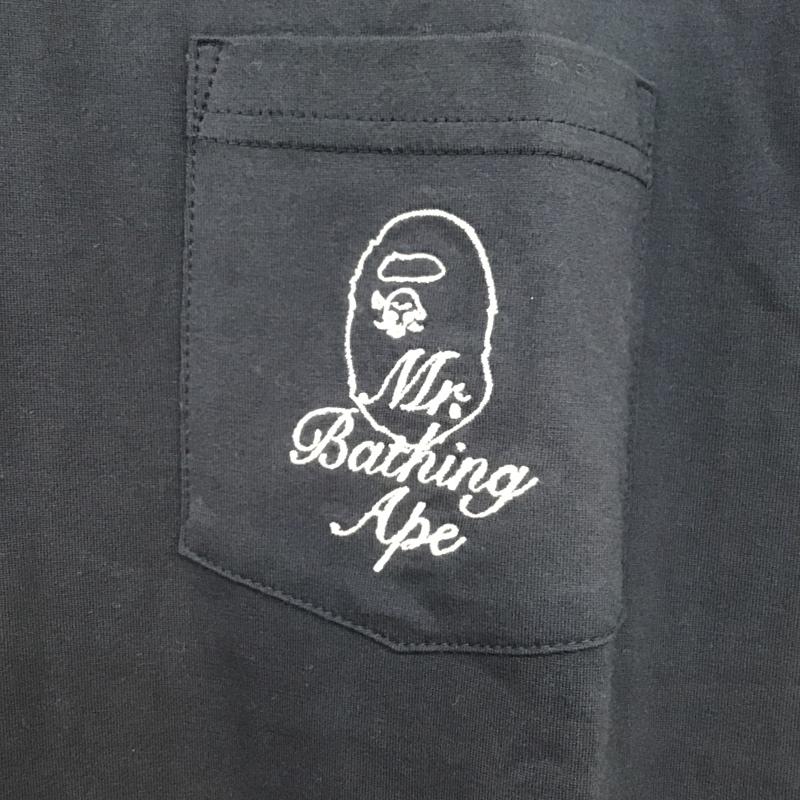 アベイシングエイプ A BATHING APE Tシャツ 半袖 007CSF801002X Tシャツ 半袖カットソー クルーネックカットソー M ロゴ、文字 紺 / ネイビー /  メンズ USED 古着 中古 10103466