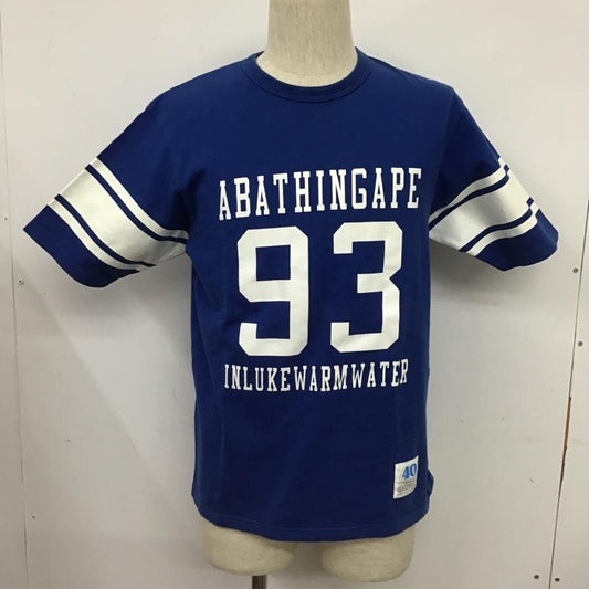 アベイシングエイプ A BATHING APE Tシャツ 半袖 M ロゴ、文字 青 / ブルー /  メンズ USED 古着 中古 10103474