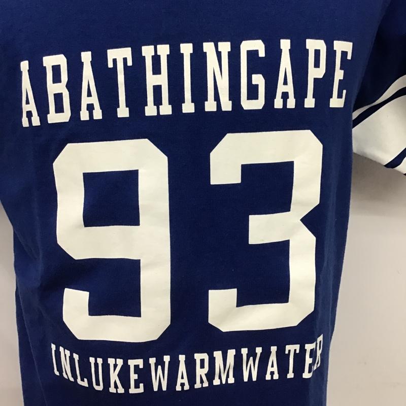 アベイシングエイプ A BATHING APE Tシャツ 半袖 M ロゴ、文字 青 / ブルー /  メンズ USED 古着 中古 10103474