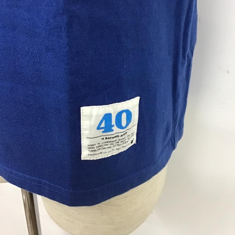 アベイシングエイプ A BATHING APE Tシャツ 半袖 M ロゴ、文字 青 / ブルー /  メンズ USED 古着 中古 10103474