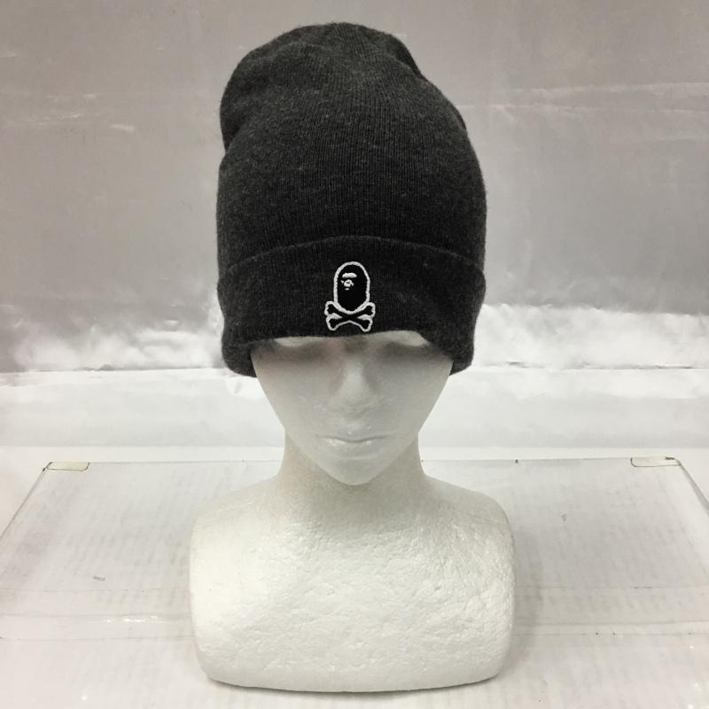 アベイシングエイプ A BATHING APE 帽子 ニット帽 004CPF701001X クロスボーン FREE ワンポイント 灰 / グレー /  メンズ USED 古着 中古 10103483