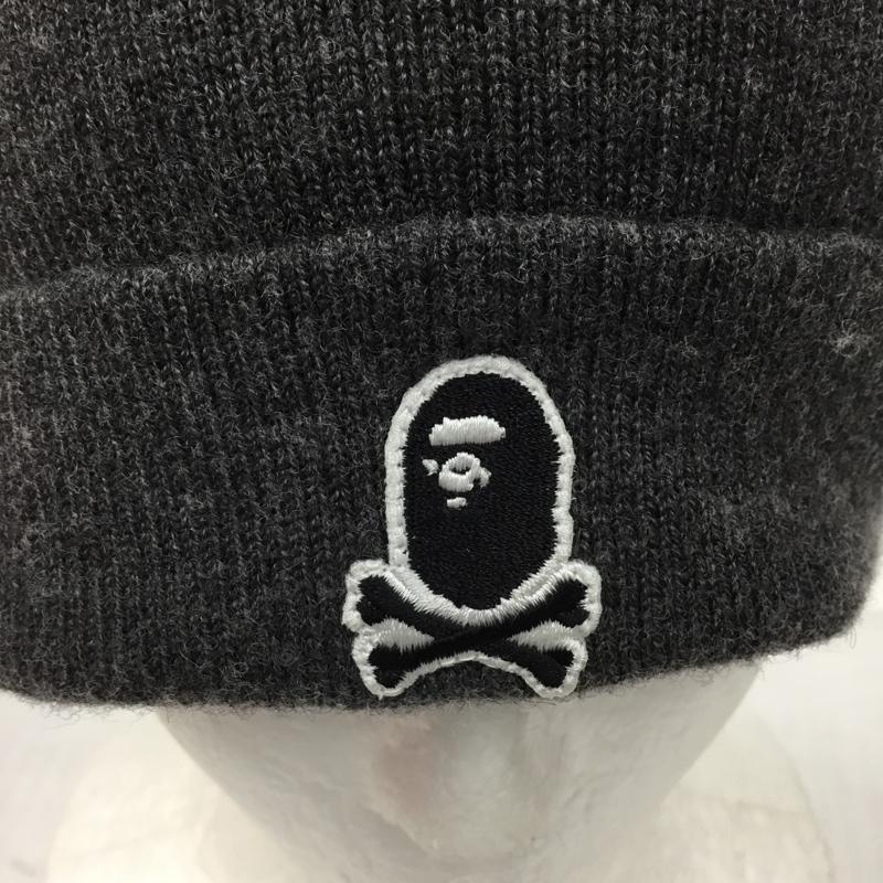 アベイシングエイプ A BATHING APE 帽子 ニット帽 004CPF701001X クロスボーン FREE ワンポイント 灰 / グレー /  メンズ USED 古着 中古 10103483