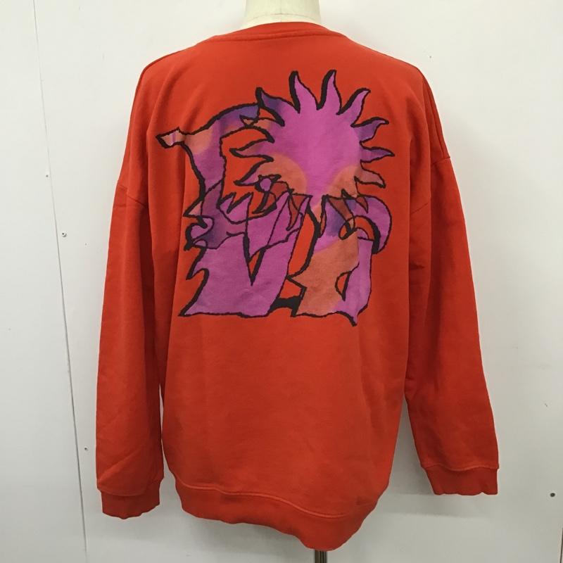 ザラ ZARA トレーナー 長袖 XL プリント 橙 / オレンジ /  メンズ USED 古着 中古 10103484