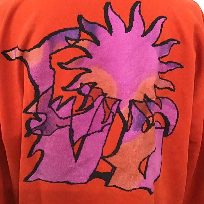 ザラ ZARA トレーナー 長袖 XL プリント 橙 / オレンジ /  メンズ USED 古着 中古 10103484