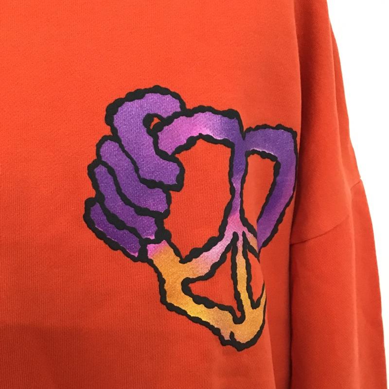 ザラ ZARA トレーナー 長袖 XL プリント 橙 / オレンジ /  メンズ USED 古着 中古 10103484