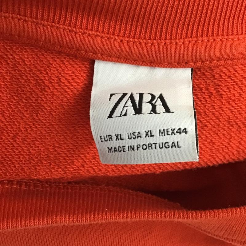ザラ ZARA トレーナー 長袖 XL プリント 橙 / オレンジ /  メンズ USED 古着 中古 10103484
