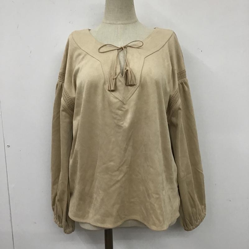 ベイフロー BAYFLOW カットソー 長袖 BW1710T005 フェイクスエード 刺繍 ブラウス 長袖カットソー 3 無地 ベージュ / ベージュ /  レディース USED 古着 中古 10103502