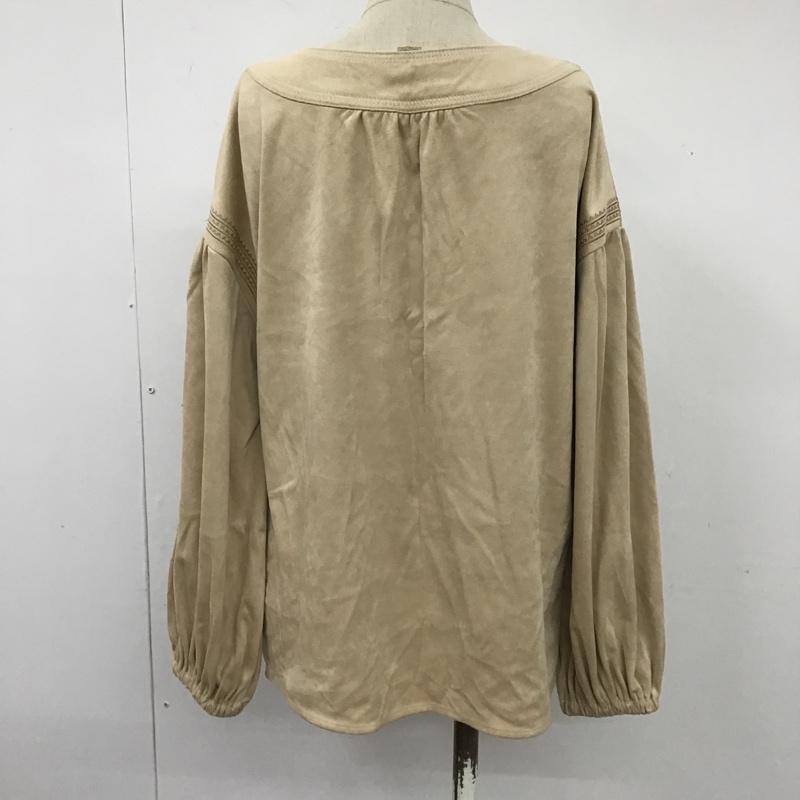 ベイフロー BAYFLOW カットソー 長袖 BW1710T005 フェイクスエード 刺繍 ブラウス 長袖カットソー 3 無地 ベージュ / ベージュ /  レディース USED 古着 中古 10103502