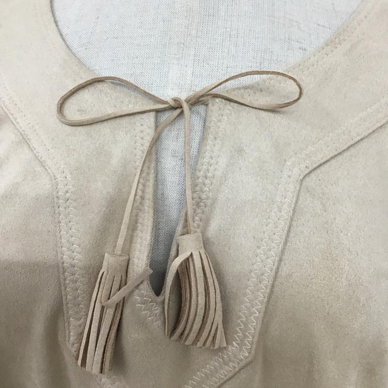 ベイフロー BAYFLOW カットソー 長袖 BW1710T005 フェイクスエード 刺繍 ブラウス 長袖カットソー 3 無地 ベージュ / ベージュ /  レディース USED 古着 中古 10103502