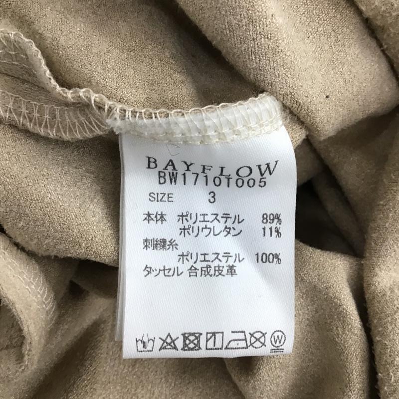 ベイフロー BAYFLOW カットソー 長袖 BW1710T005 フェイクスエード 刺繍 ブラウス 長袖カットソー 3 無地 ベージュ / ベージュ /  レディース USED 古着 中古 10103502