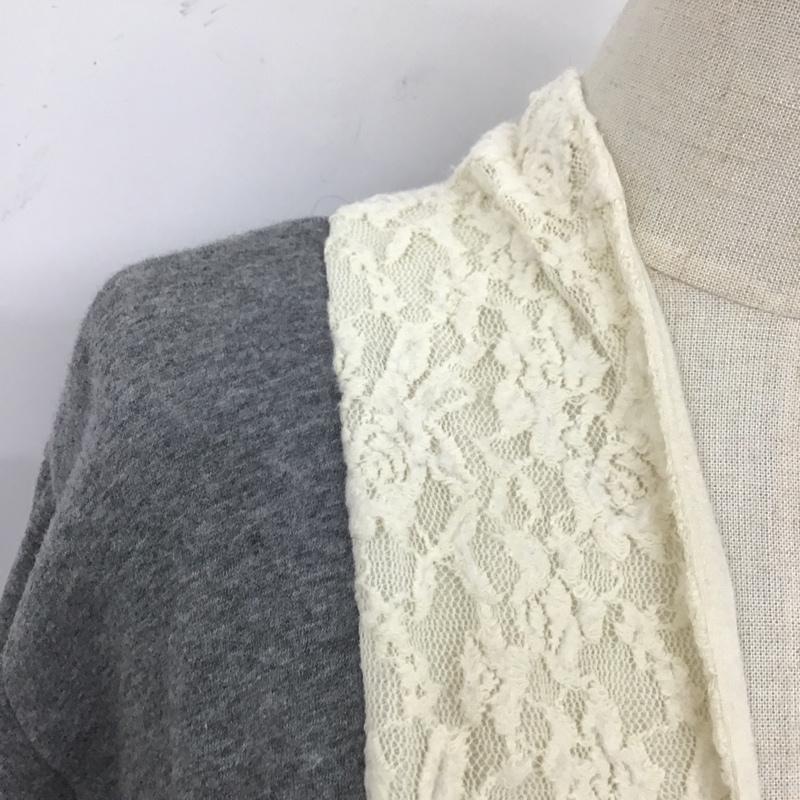 アクシーズファム axes femme カーディガン 長袖 長袖カーディガン ロングカーディガン ノーカラーカーディガン M 無地 灰 / グレー /  レディース USED 古着 中古 10103509