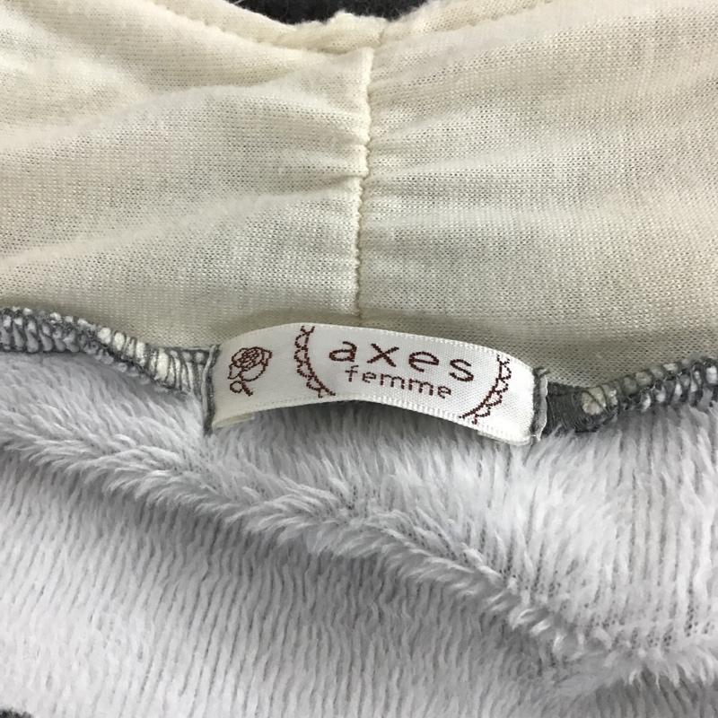 アクシーズファム axes femme カーディガン 長袖 長袖カーディガン ロングカーディガン ノーカラーカーディガン M 無地 灰 / グレー /  レディース USED 古着 中古 10103509