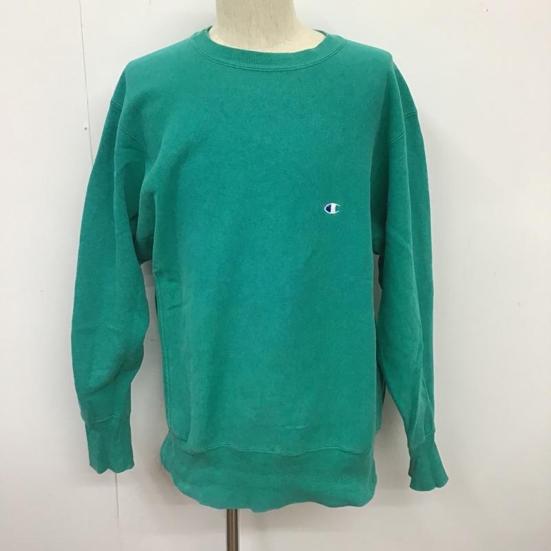 チャンピオン Champion トレーナー 長袖 90s USA製 ターコイズ L 無地 マルチカラー / マルチカラー /  メンズ USED 古着 中古 10103510