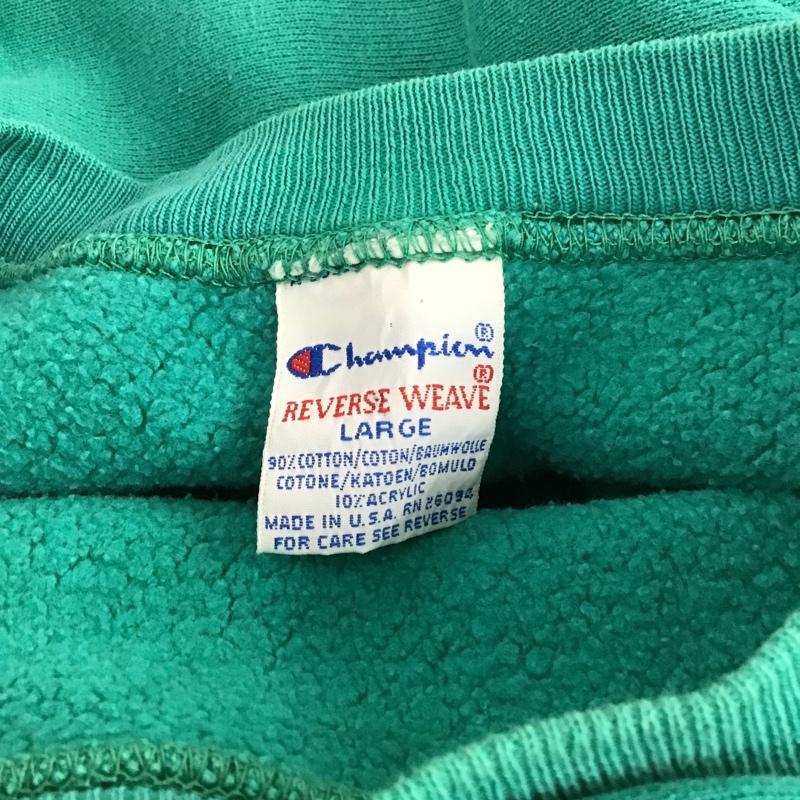 チャンピオン Champion トレーナー 長袖 90s USA製 ターコイズ L 無地 マルチカラー / マルチカラー /  メンズ USED 古着 中古 10103510