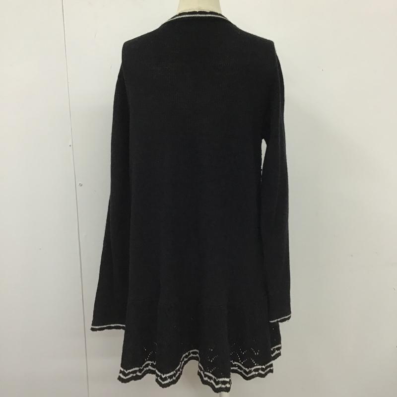 アクシーズファム axes femme カーディガン 長袖 長袖ニットカーディガン ロングカーディガン ロングニット カーディガン M 無地 黒 / ブラック /  レディース USED 古着 中古 10103511
