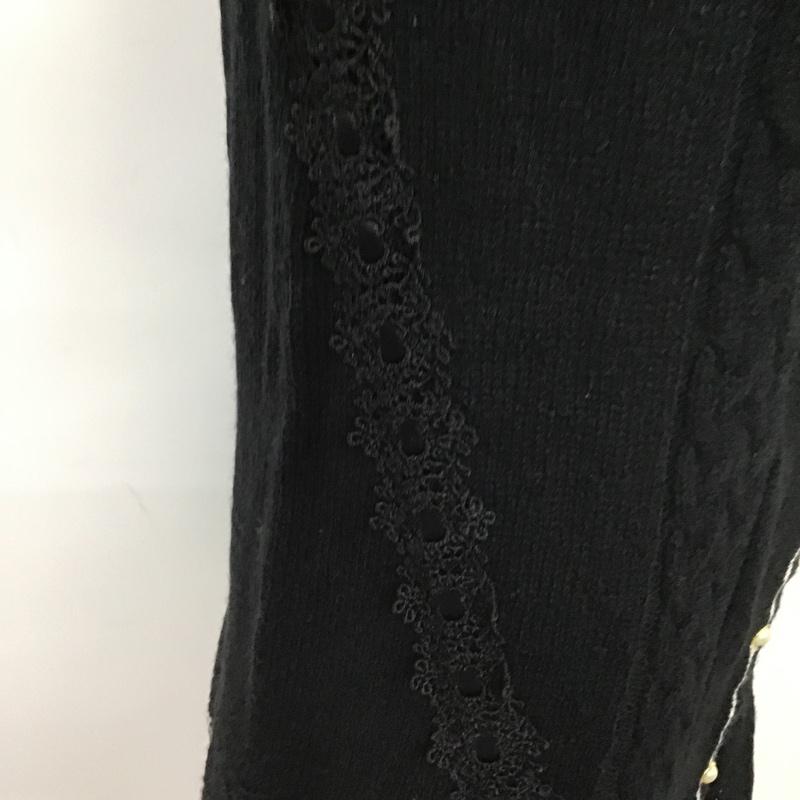 アクシーズファム axes femme カーディガン 長袖 長袖ニットカーディガン ロングカーディガン ロングニット カーディガン M 無地 黒 / ブラック /  レディース USED 古着 中古 10103511