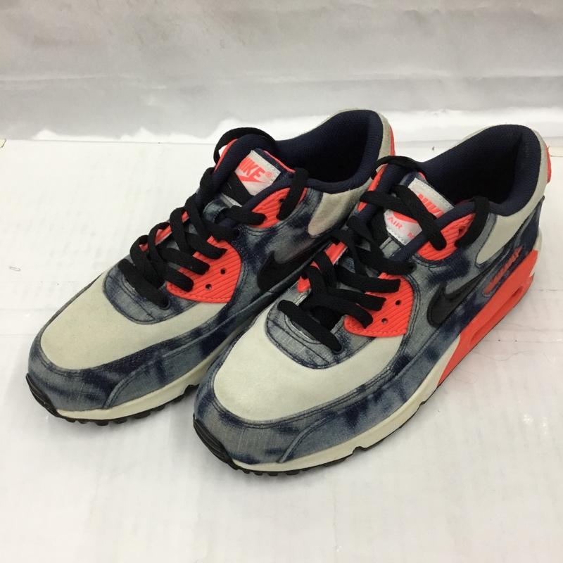 ナイキ NIKE スニーカー スニーカー 700875-400 AIR MAX 90 DNM QS ブリーチデニム atmos 25.5cm 25.5cm ロゴ、文字 白 / ホワイト / X インディゴ / インディゴ / X 橙 / オレンジ /  メンズ USED 古着 中古 10103512