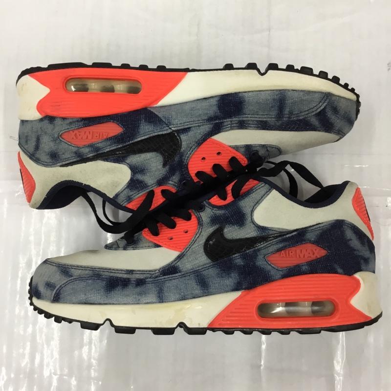 ナイキ NIKE スニーカー スニーカー 700875-400 AIR MAX 90 DNM QS ブリーチデニム atmos 25.5cm 25.5cm ロゴ、文字 白 / ホワイト / X インディゴ / インディゴ / X 橙 / オレンジ /  メンズ USED 古着 中古 10103512