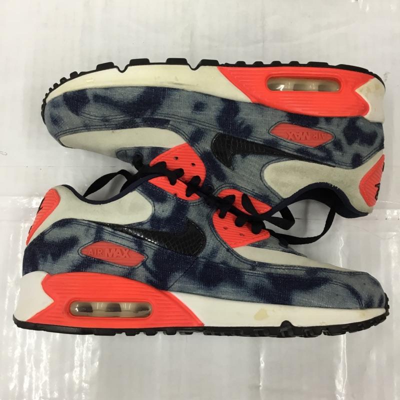 ナイキ NIKE スニーカー スニーカー 700875-400 AIR MAX 90 DNM QS ブリーチデニム atmos 25.5cm 25.5cm ロゴ、文字 白 / ホワイト / X インディゴ / インディゴ / X 橙 / オレンジ /  メンズ USED 古着 中古 10103512