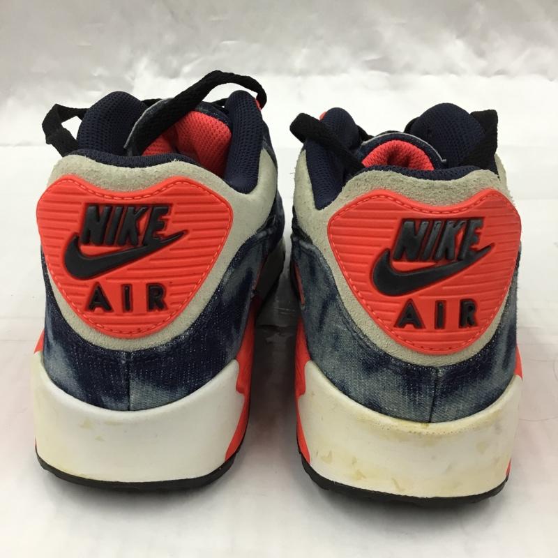 ナイキ NIKE スニーカー スニーカー 700875-400 AIR MAX 90 DNM QS ブリーチデニム atmos 25.5cm 25.5cm ロゴ、文字 白 / ホワイト / X インディゴ / インディゴ / X 橙 / オレンジ /  メンズ USED 古着 中古 10103512