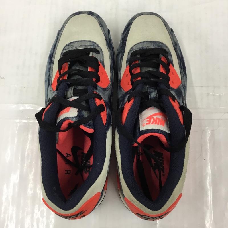 ナイキ NIKE スニーカー スニーカー 700875-400 AIR MAX 90 DNM QS ブリーチデニム atmos 25.5cm 25.5cm ロゴ、文字 白 / ホワイト / X インディゴ / インディゴ / X 橙 / オレンジ /  メンズ USED 古着 中古 10103512