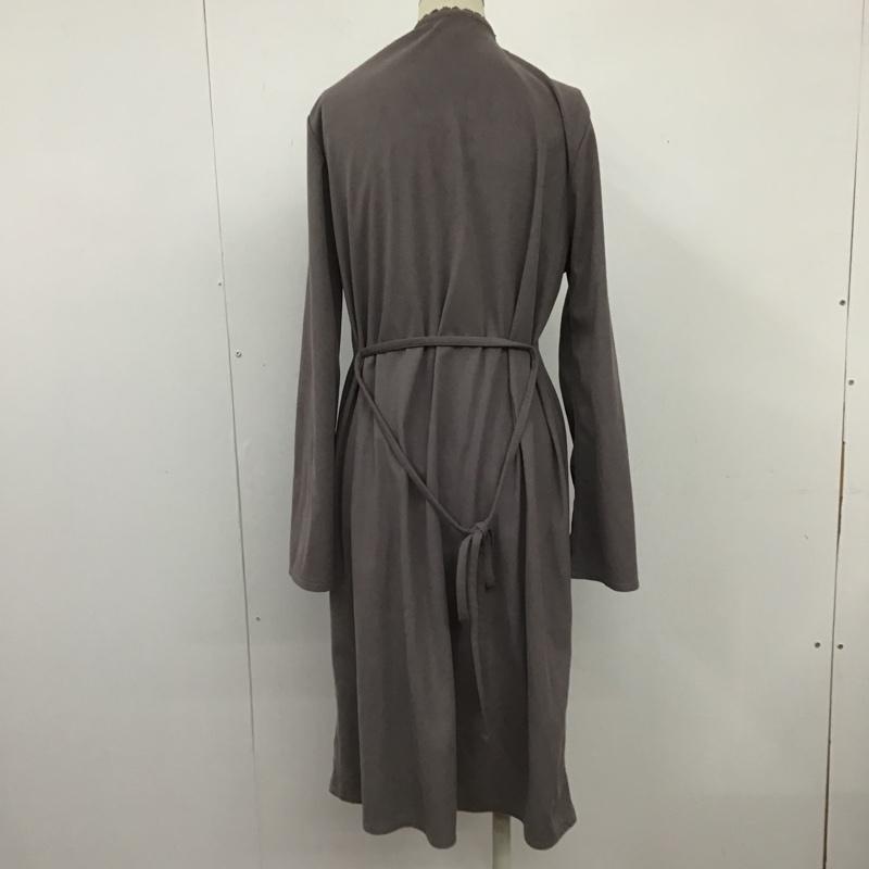 アクシーズファム axes femme カーディガン 長袖 長袖ロングカーディガン ノーカラーカーディガン フレアロングカーディガン M 無地 紫 / パープル /  レディース USED 古着 中古 10103515