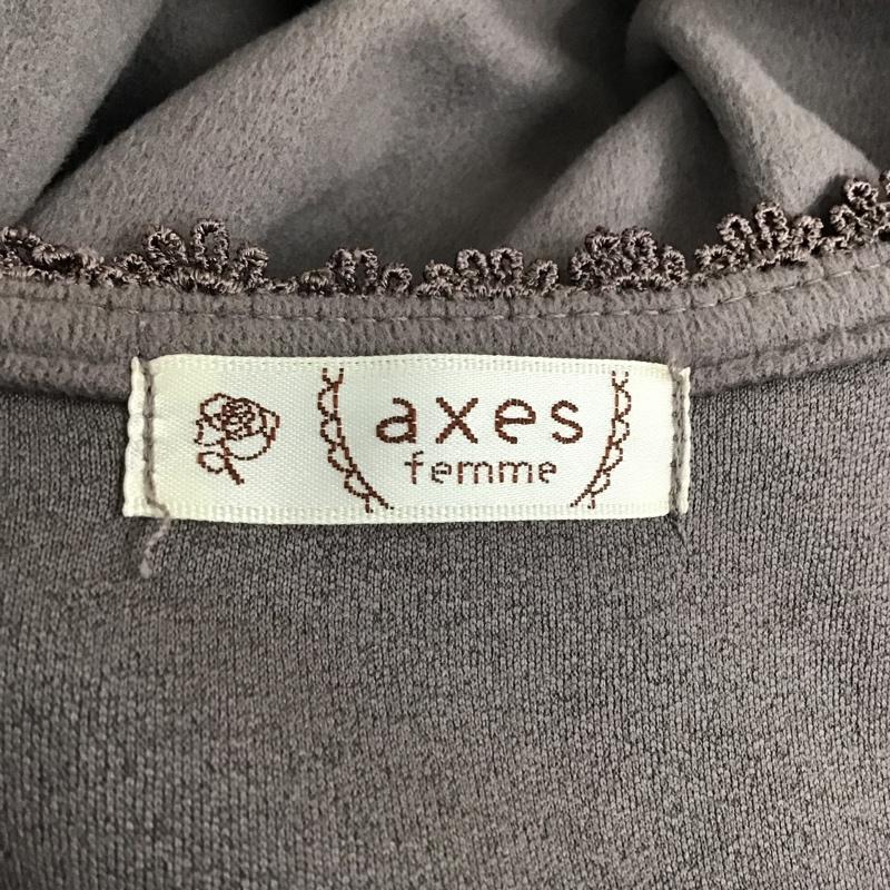 アクシーズファム axes femme カーディガン 長袖 長袖ロングカーディガン ノーカラーカーディガン フレアロングカーディガン M 無地 紫 / パープル /  レディース USED 古着 中古 10103515