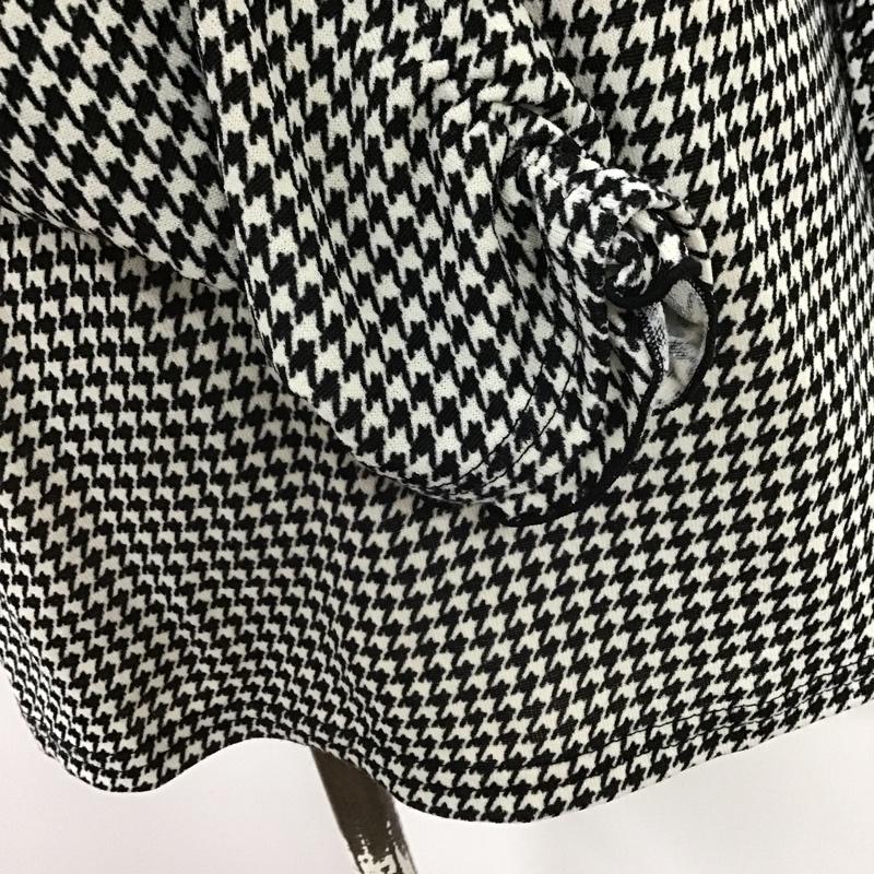 アクシーズファム axes femme カットソー 長袖 長袖カットソー ロングスリーブカットソー 袖レース タートルネック M 格子柄 X 総柄 白 / ホワイト / X 黒 / ブラック /  レディース USED 古着 中古 10103517