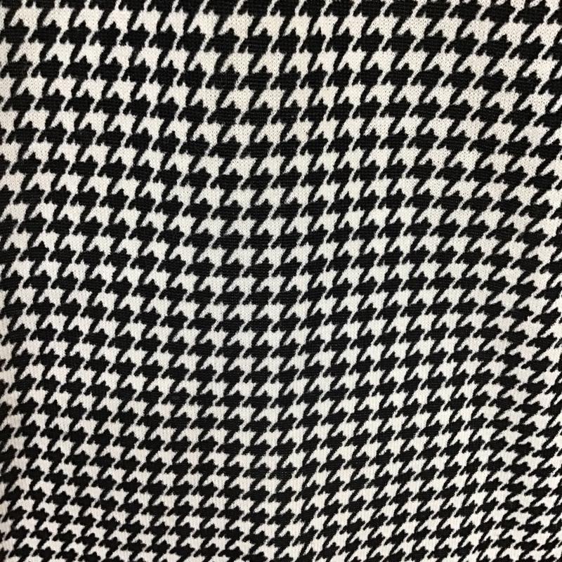 アクシーズファム axes femme カットソー 長袖 長袖カットソー ロングスリーブカットソー 袖レース タートルネック M 格子柄 X 総柄 白 / ホワイト / X 黒 / ブラック /  レディース USED 古着 中古 10103517