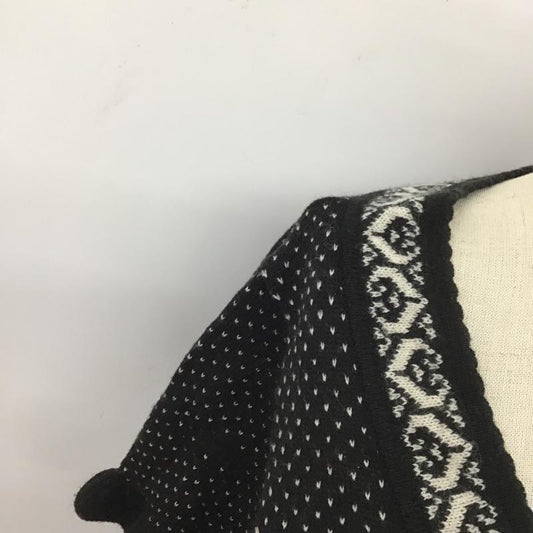 アクシーズファム axes femme ワンピース ミニスカート 半袖ニットワンピース ミニスカート スクエアネック フレアスカート M 総柄 白 / ホワイト / X 黒 / ブラック /  レディース USED 古着 中古 10103522