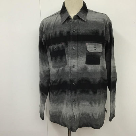 シュガーケーン SUGAR CANE シャツ、ブラウス 長袖 ネルシャツ 長袖シャツ カラーシャツ ボーダーシャツ XL ボーダー柄 黒 / ブラック /  メンズ USED 古着 中古 10103541