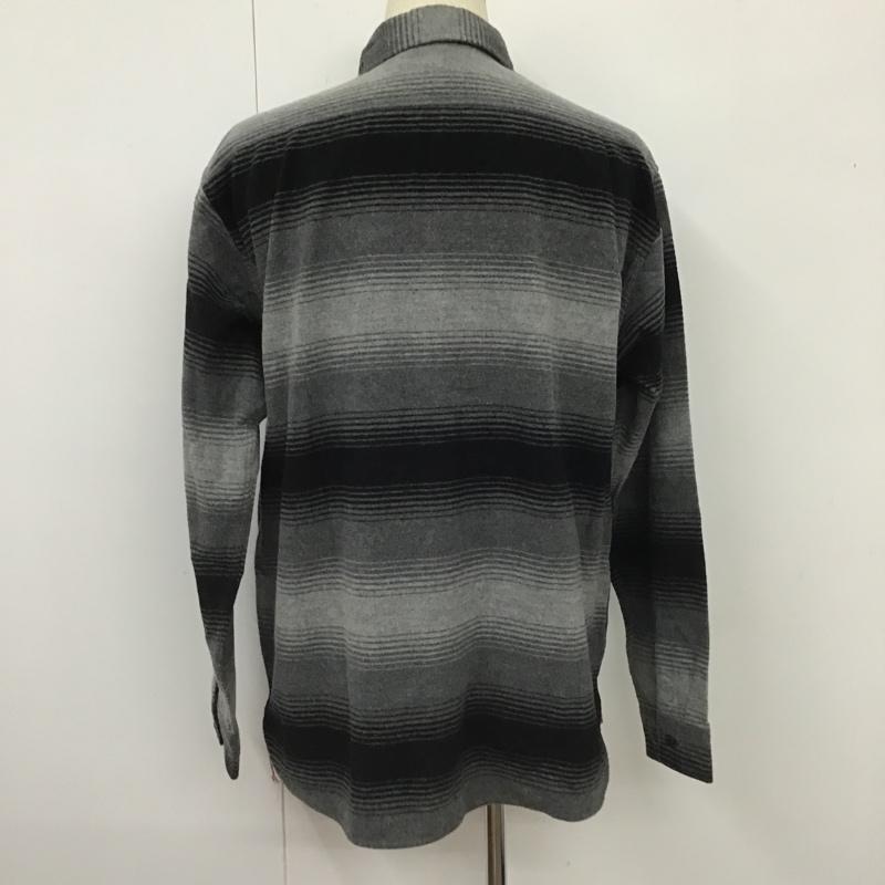 シュガーケーン SUGAR CANE シャツ、ブラウス 長袖 ネルシャツ 長袖シャツ カラーシャツ ボーダーシャツ XL ボーダー柄 黒 / ブラック /  メンズ USED 古着 中古 10103541