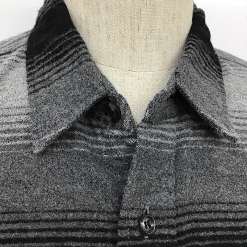 シュガーケーン SUGAR CANE シャツ、ブラウス 長袖 ネルシャツ 長袖シャツ カラーシャツ ボーダーシャツ XL ボーダー柄 黒 / ブラック /  メンズ USED 古着 中古 10103541