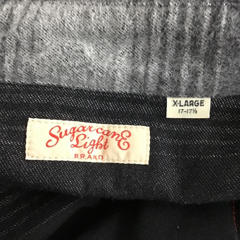 シュガーケーン SUGAR CANE シャツ、ブラウス 長袖 ネルシャツ 長袖シャツ カラーシャツ ボーダーシャツ XL ボーダー柄 黒 / ブラック /  メンズ USED 古着 中古 10103541