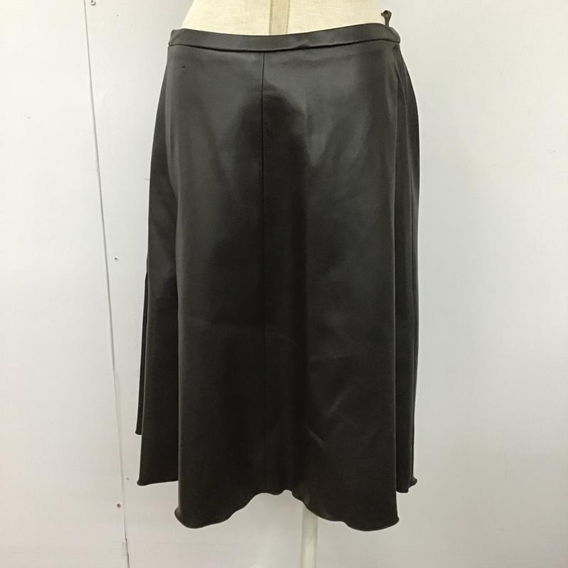 マックスマーラ MaxMara スカート ひざ丈スカート フレアスカート ひざ丈スカート カジュアルスカート フェイクレザー 40 無地 茶 / ブラウン /  レディース USED 古着 中古 10103577